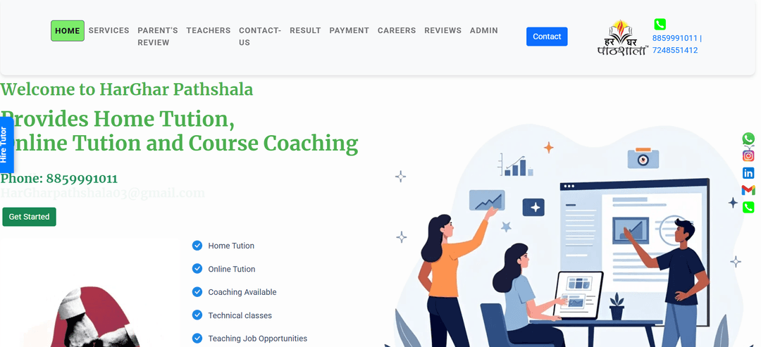 Tuition Website HarGharPathShala